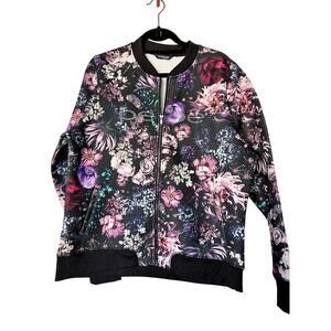 bebe sport Floral Scuba Bomber Zip Up Jacket Like new